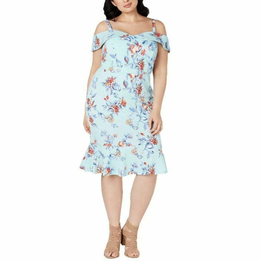 Love Squared 1X Aqua Slate Dress NWT CE58-9